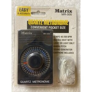 MATRIX MR-500 Quartz Metronome Convenient Pocket Size Earphone NIP New